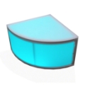 ProX Lumo Stage 2'x2' Quarter-Round Acrylic Riser Section, 16" High
